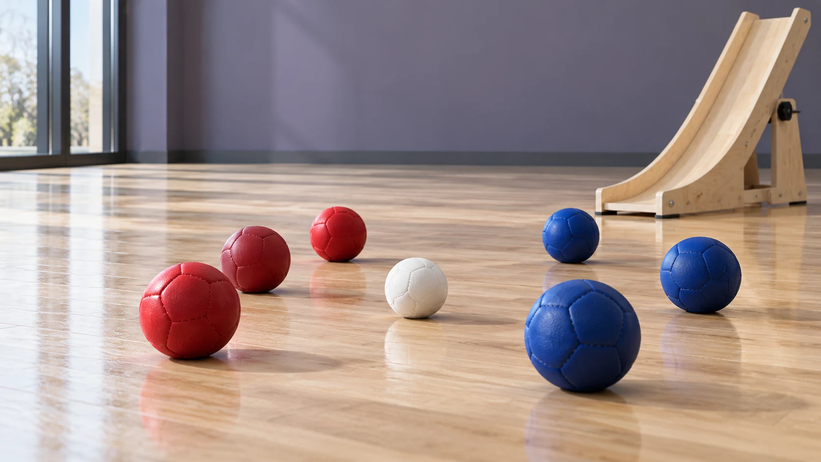 Boccia practice equipment collection